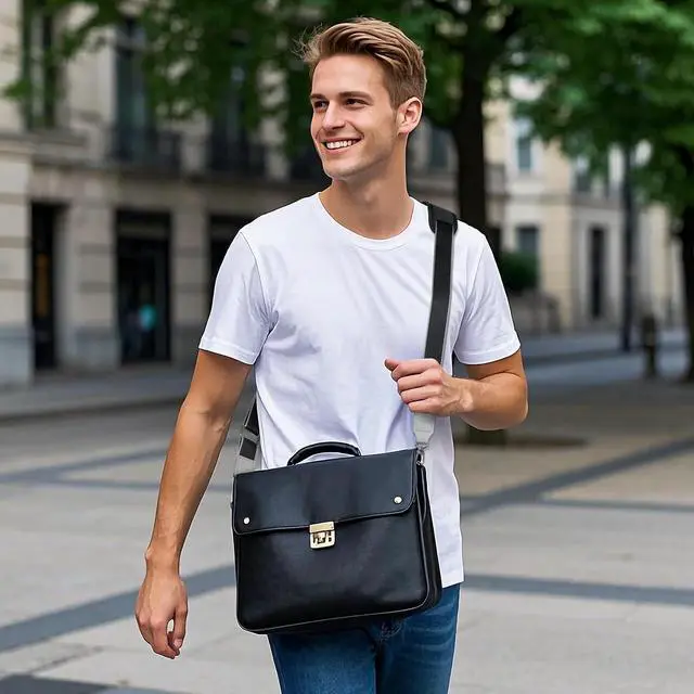 Alt view image 6 of 7 - TiMOVO 57.1" Shoulder Strap Replacement Adjustable Black | Thick Soft Anti-Slip Pad & Metal Hooks, Replacement for Laptop Messenger Crossbody Briefcase Duffel Camera Bag