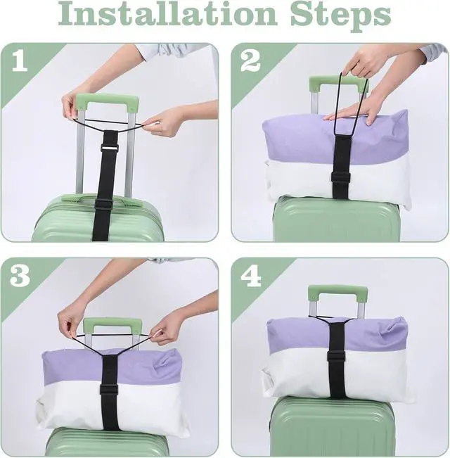 Alt view image 3 of 7 - 2 PCS Luggage Connector Straps, Add a Bag Luggage Straps | Adjustable Bungee Elastic Belt, to Connect Two Suitcases, for Travel Essentials, Secure Fastening, Bag Strap