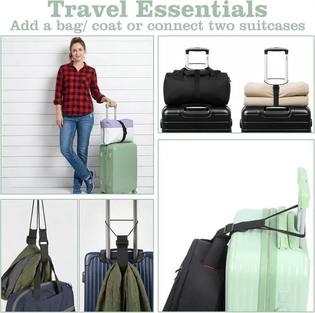 Alt view image 4 of 7 - 2 PCS Luggage Connector Straps, Add a Bag Luggage Straps | Adjustable Bungee Elastic Belt, to Connect Two Suitcases, for Travel Essentials, Secure Fastening, Bag Strap
