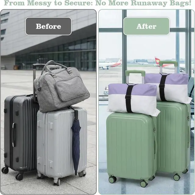 Alt view image 6 of 7 - 2 PCS Luggage Connector Straps, Add a Bag Luggage Straps | Adjustable Bungee Elastic Belt, to Connect Two Suitcases, for Travel Essentials, Secure Fastening, Bag Strap