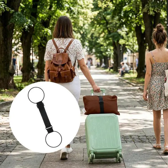 Alt view image 7 of 7 - 2 PCS Luggage Connector Straps, Add a Bag Luggage Straps | Adjustable Bungee Elastic Belt, to Connect Two Suitcases, for Travel Essentials, Secure Fastening, Bag Strap