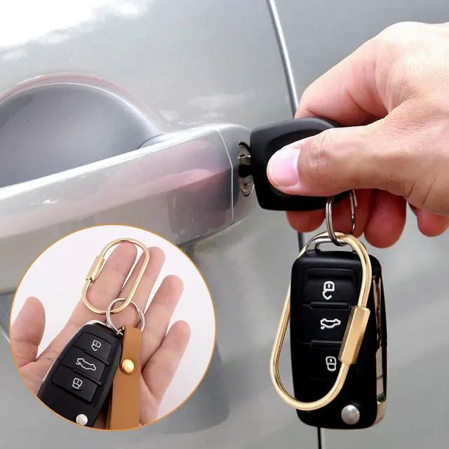 Alt view image 6 of 7 - 6PCS Brass Key Ring with Screw Lock, Carabiner Keychain Clip