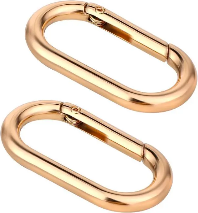 Main image of 2 Pcs Spring O Ring Clip for Purse Strap Oval Snap Clip Gold Key Rings for Keychain Alloy Round Buckle Key Hook Purse Strap Extender Clip for Keys, Bag, Handbag, Crafts 1.93"×0.94"