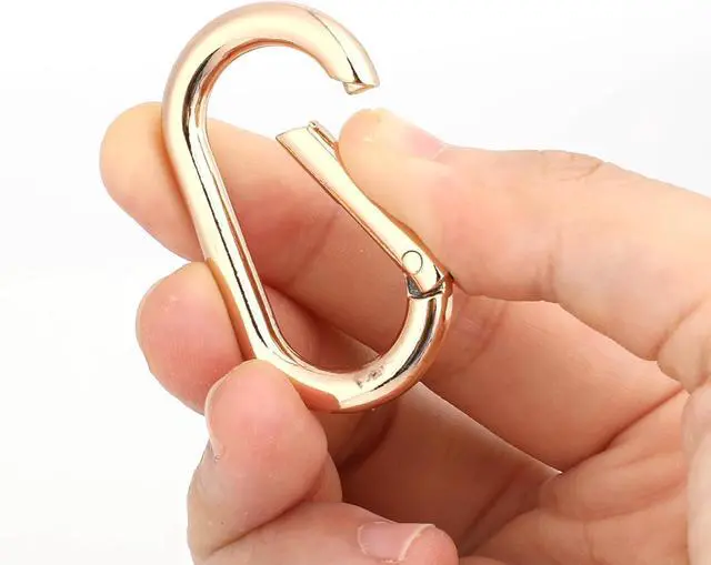 Alt view image 3 of 7 - 2 Pcs Spring O Ring Clip for Purse Strap Oval Snap Clip Gold Key Rings for Keychain Alloy Round Buckle Key Hook Purse Strap Extender Clip for Keys, Bag, Handbag, Crafts 1.93"×0.94"