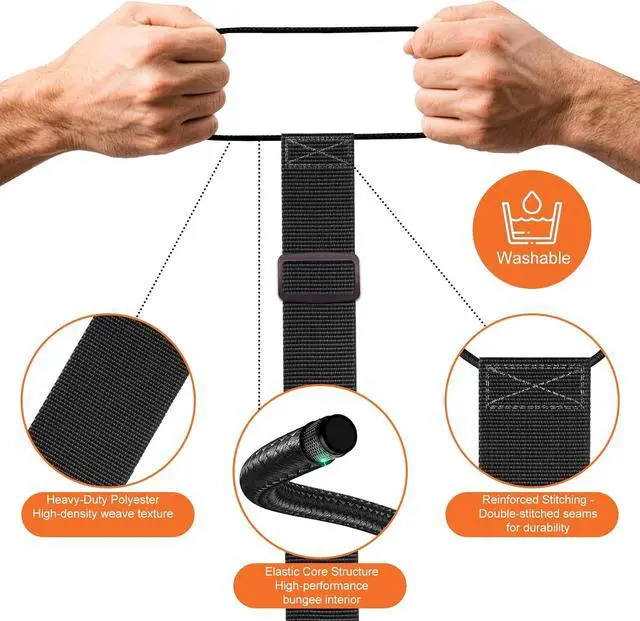 Alt view image 6 of 7 - Luggage Straps for Suitcases, 2-Piece Black | High elasticity luggage strap, suitable for luggage, can securely fasten carry on luggage to the luggage handle.