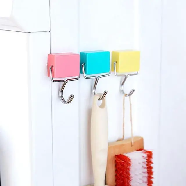 Alt view image 2 of 5 - DDJYP Pack of 5 Creative Super Strong Magnetic Hooks, Colorful Heavy Duty Powerful Magnetic Hooks