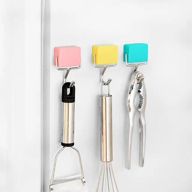 Alt view image 4 of 5 - DDJYP Pack of 5 Creative Super Strong Magnetic Hooks, Colorful Heavy Duty Powerful Magnetic Hooks
