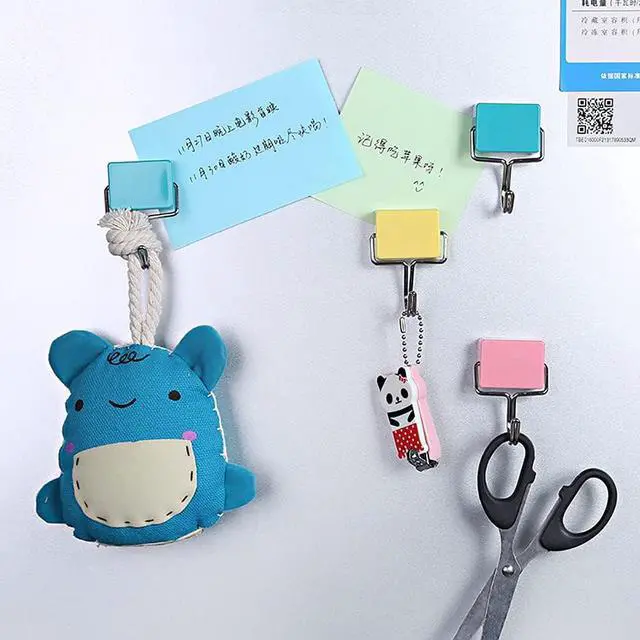 Alt view image 5 of 5 - DDJYP Pack of 5 Creative Super Strong Magnetic Hooks, Colorful Heavy Duty Powerful Magnetic Hooks