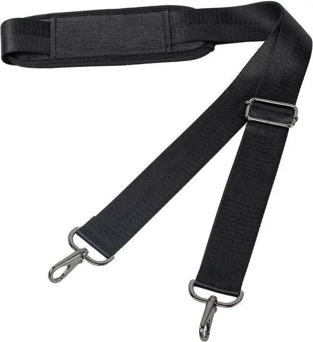 Main image of Adjustable Padded Shoulder Strap with Metal Swivel Hooks Universal Replacement for Laptop Bags, Camera Cases, Briefcases & Travel Duffels -Black