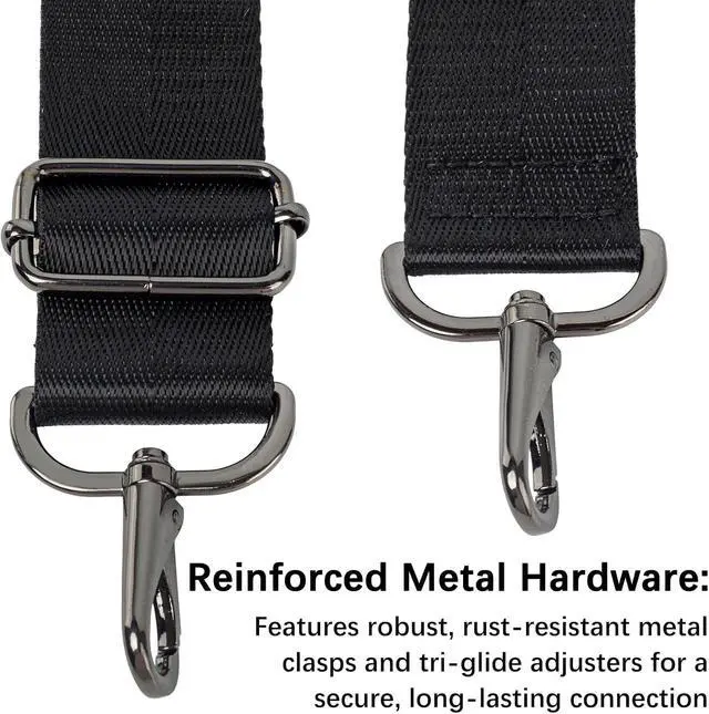 Alt view image 4 of 7 - Adjustable Padded Shoulder Strap with Metal Swivel Hooks Universal Replacement for Laptop Bags, Camera Cases, Briefcases & Travel Duffels -Black