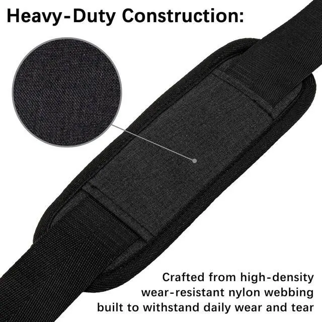 Alt view image 3 of 7 - Adjustable Padded Shoulder Strap with Metal Swivel Hooks Universal Replacement for Laptop Bags, Camera Cases, Briefcases & Travel Duffels -Black
