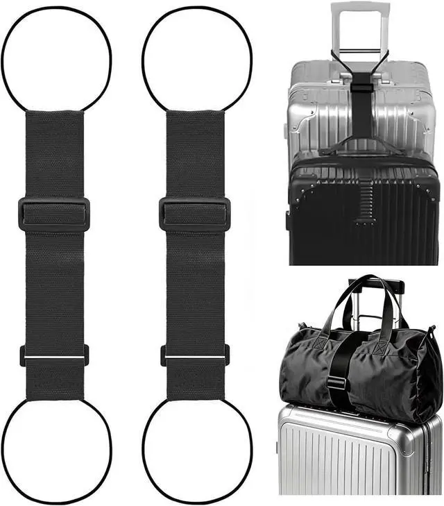 Main image of ZHEXI Luggage Straps for Suitcases, Connect Two Packages for TravelBlack | Adjustable Bungee Elastic Belte, Flexible and Sturdy Luggage Accessories, Luggage Connector Straps Travel Essentials