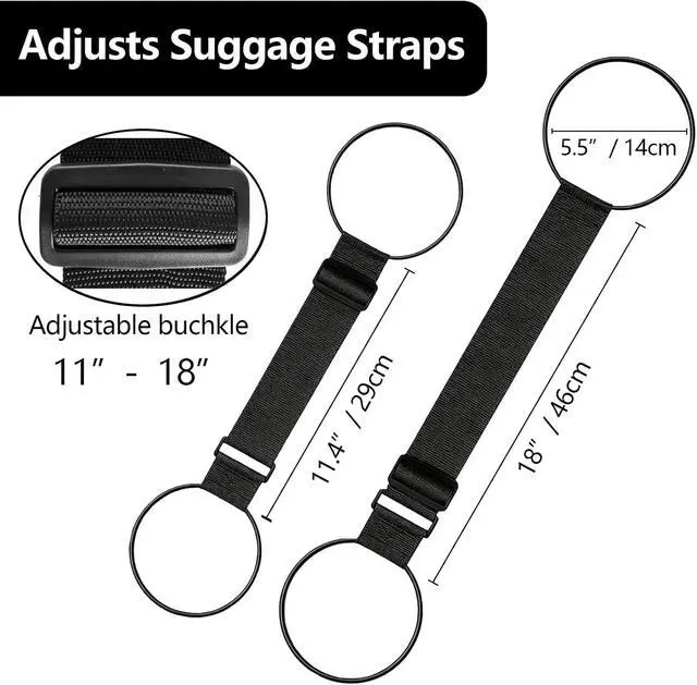 Alt view image 2 of 7 - ZHEXI Luggage Straps for Suitcases, Connect Two Packages for TravelBlack | Adjustable Bungee Elastic Belte, Flexible and Sturdy Luggage Accessories, Luggage Connector Straps Travel Essentials