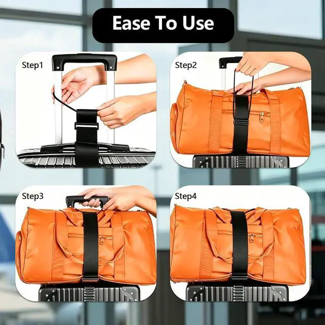 Alt view image 7 of 7 - ZHEXI Luggage Straps for Suitcases, Connect Two Packages for TravelBlack | Adjustable Bungee Elastic Belte, Flexible and Sturdy Luggage Accessories, Luggage Connector Straps Travel Essentials