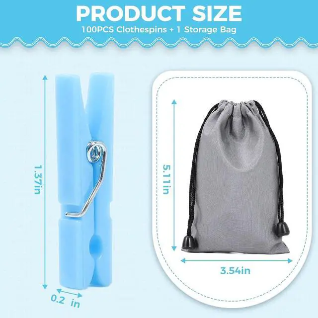 Alt view image 2 of 7 - 100PCS Baby Shower Games Clothespins Boy Plastic Clothes Pin Blue 1.37 inch | Clothes Pin with Waterproof Bag Mini Pin Bulk for Don't Say Baby Party Decorations, DIY Crafts