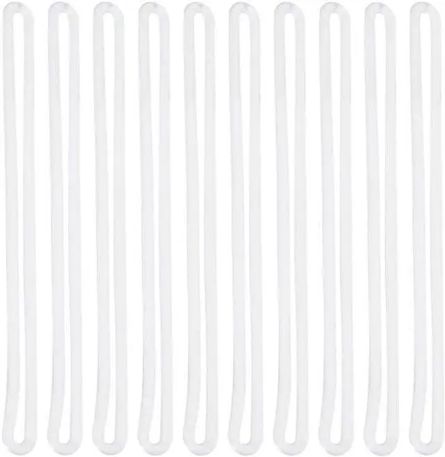 Main image of Mini Skater 5 Inch Plastic Travel Luggage Name Tag Loop Straps for Bag Tags ID Card Badge Holders, 10Pcs (Clear)