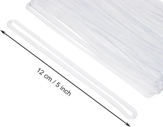 Alt view image 2 of 5 - Mini Skater 5 Inch Plastic Travel Luggage Name Tag Loop Straps for Bag Tags ID Card Badge Holders, 10Pcs (Clear)