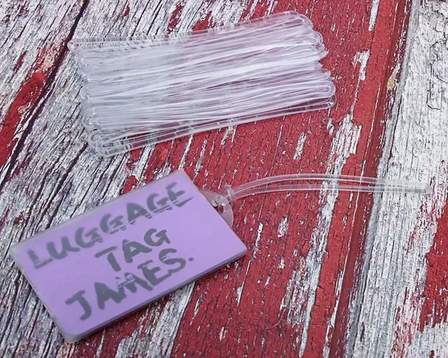 Alt view image 3 of 5 - Mini Skater 5 Inch Plastic Travel Luggage Name Tag Loop Straps for Bag Tags ID Card Badge Holders, 10Pcs (Clear)
