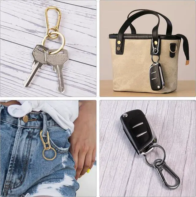 Alt view image 6 of 6 - Metal Keychains Keyring Clip Holder Organizer Key Chain Ring For Accessories Women Men, Home Car Keys