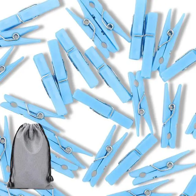 Alt view image 7 of 7 - 100PCS Baby Shower Games Clothespins Boy Plastic Clothes Pin Blue 1.37 inch | Clothes Pin with Waterproof Bag Mini Pin Bulk for Don't Say Baby Party Decorations, DIY Crafts