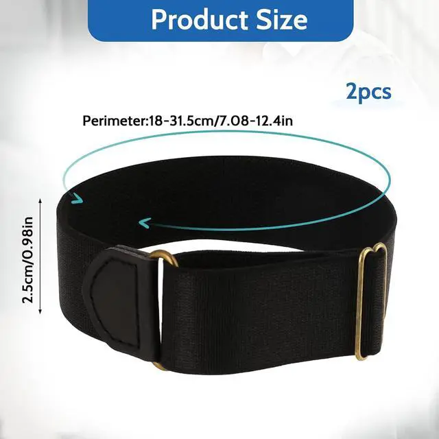 Alt view image 2 of 7 - salbsever Elastic Black Arm Band Sleeve Garters Stretchy Adjustable Anti-Slip Shirt Long Sleeve Holders Armband for Men