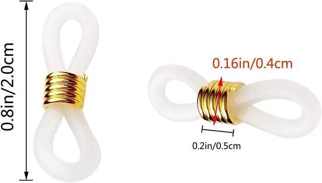 Alt view image 5 of 7 - 40 Pieces Eyeglass Chain Ends Adjustable Rubber Spectacle End Connectors for Eye Glasses Holder Necklace Chain