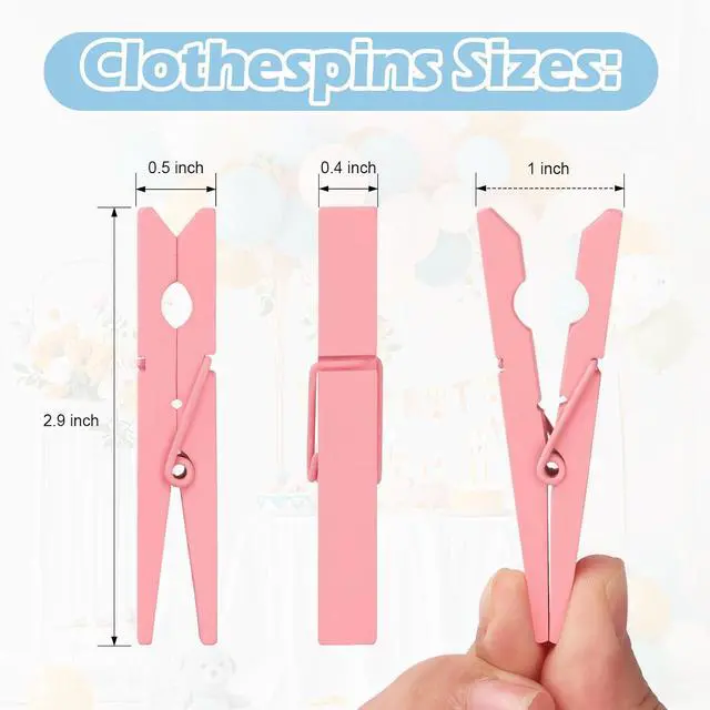 Alt view image 2 of 7 - Colored Clothes pins 12 Color, Colorful ClothesPins Wooden Clips for Photos Pictures Decorative Crafts, Decoration clothespins Clothing Hanging clothespins 2.9inch 50PCS (Rainbow Colors)