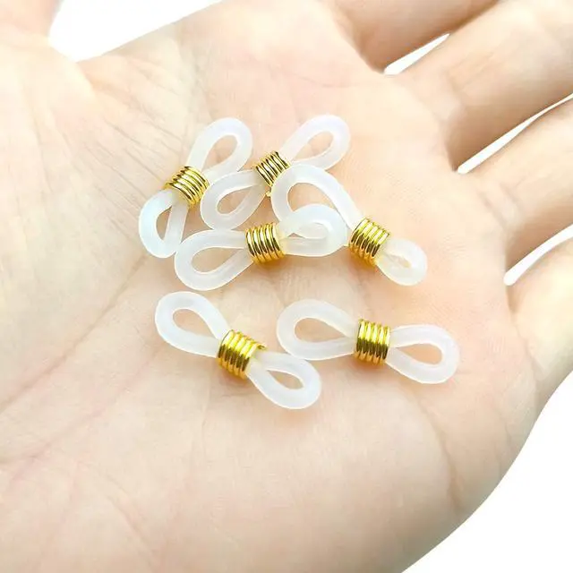 Alt view image 6 of 7 - 40 Pieces Eyeglass Chain Ends Adjustable Rubber Spectacle End Connectors for Eye Glasses Holder Necklace Chain