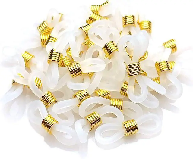 Alt view image 7 of 7 - 40 Pieces Eyeglass Chain Ends Adjustable Rubber Spectacle End Connectors for Eye Glasses Holder Necklace Chain