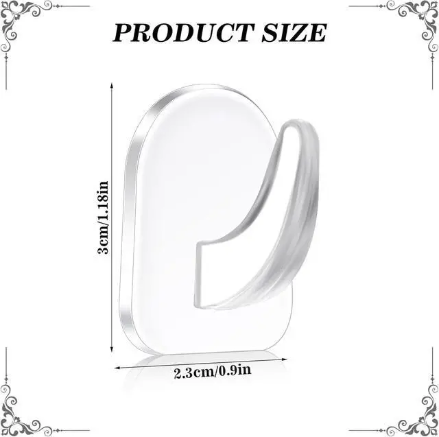 Alt view image 7 of 7 - 20-Pack Invisible Adhesive Hooks - Heavy Duty Clear Wall Hangers for Bathroom/Kitchen Organization, Damage-Free Removable Hooks for Towels, Utensils and Decor