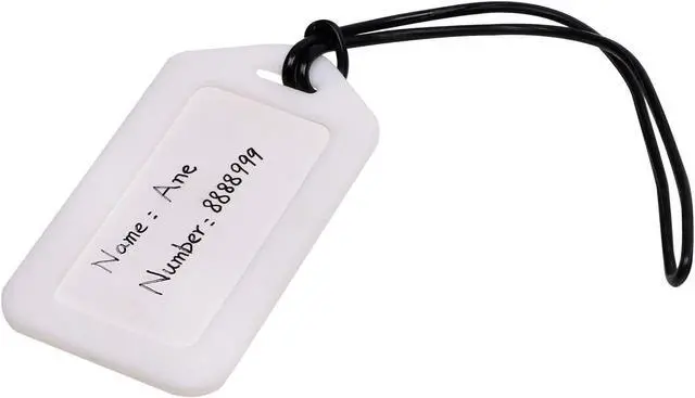 Alt view image 4 of 7 - Mini Skater 6.7 inch/17cm Premium Plastic Luggage Tag Loop Travel Bag Identification Tag PVC Name ID Card Worm Loop Strap for Luggage Bag ID Tag (Black,50Pcs)