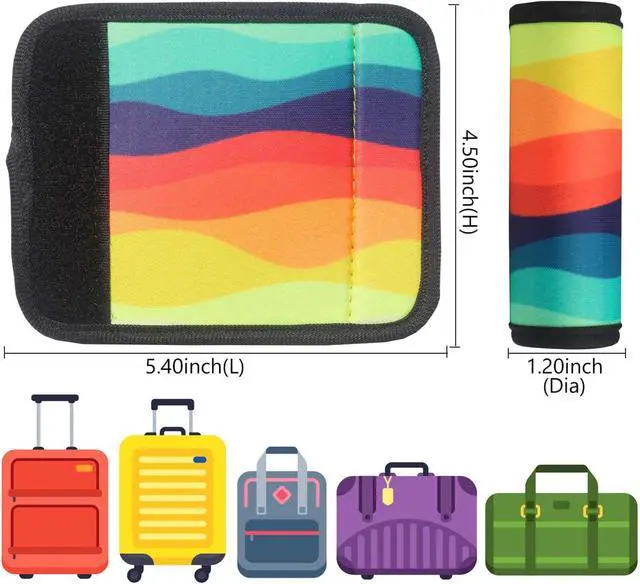 Alt view image 2 of 7 - 5 Pack Neoprene Luggage Handle Wraps for Suitcase Travel Luggage Tags/Identifiers/Marker/Grips Travel Accessories for Airplane(Multi-Color)