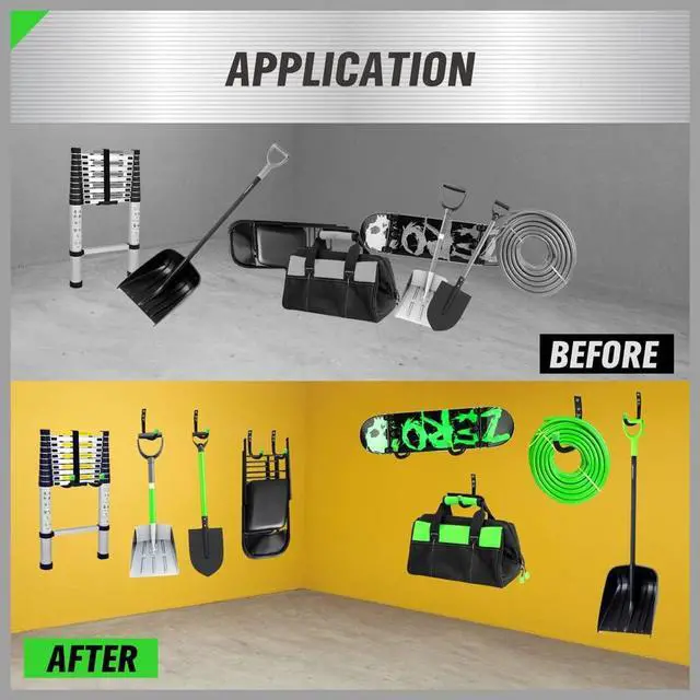 Alt view image 7 of 7 - SWANLAKE Heavy Duty Garage Storage Utility Hooks, Utility Hooks for Garage Wall,Color Black (6PCS)