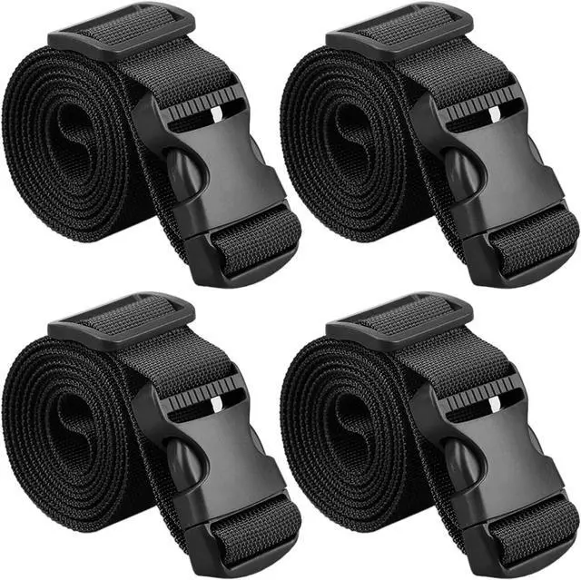 Main image of MAGARROW 80" Long Utility Luggage Straps with Buckle Adjustable (Black (4-Pack), 1.5" Wide - 80" Long)