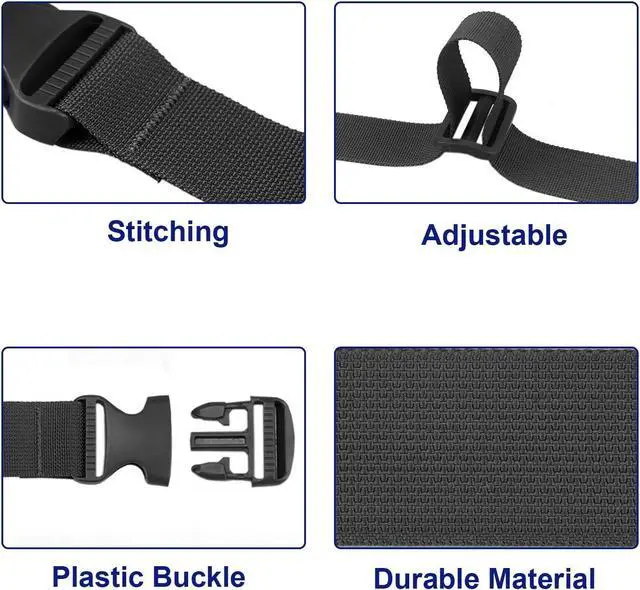 Alt view image 4 of 6 - MAGARROW 80" Long Utility Luggage Straps with Buckle Adjustable (Black (4-Pack), 1.5" Wide - 80" Long)