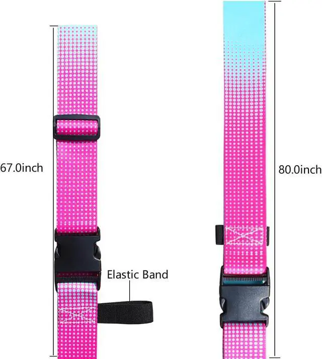 Alt view image 3 of 7 - Luggage Straps for Suitcases TSA Approved Easy Pack Organized Suitcase Strap, Luggage Strap, Luggage Belt Strap, Bag Straps for Luggage. Buckle Straps Travel Accessories (Gradient Dot)