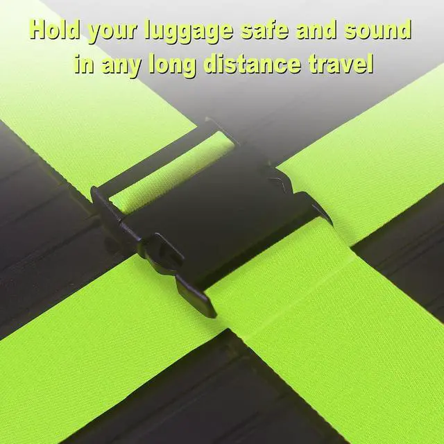 Alt view image 4 of 7 - Luggage Straps for Suitcases TSA Approved Travel Belt 4 Pack by Chelmon (Green)