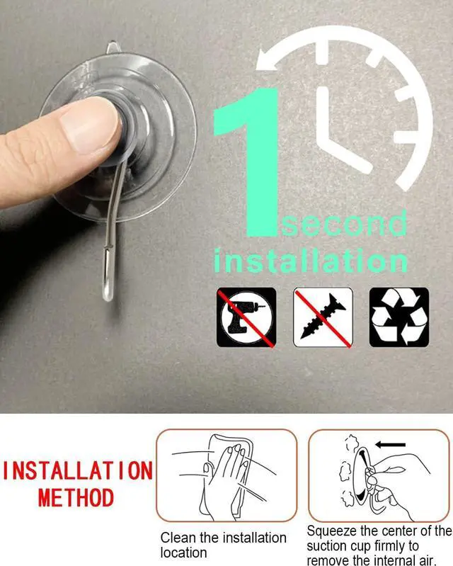 Alt view image 3 of 7 - Suction Cup Hooks 15Pack Reusable Clear Hooks | 1.78 Inches Clear PVC Medium Suction Cup No Trace, & Removable, for Glass, Tile, Window, Kitchen, Bathroom