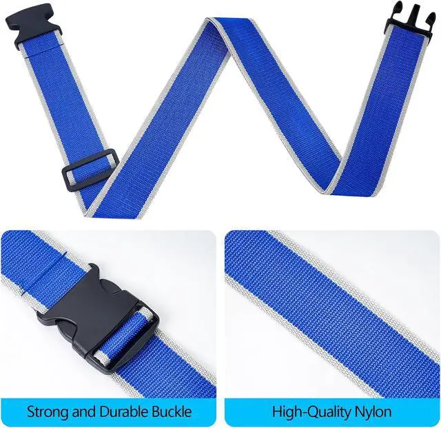 Alt view image 6 of 7 - Luggage Straps and Tags Set for Suitcase, 4 Vibrant Color Straps and 4 Tags | Protect Suitcases, Vibrant Color-Block Identity, Instantly Spot Suitcase, Red-pink-green