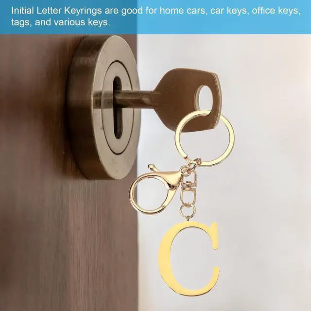 Alt view image 6 of 7 - PATIKIL Initial Letter Key Chain, Letter A-Z Keychain Initials Keyring Cute Metal Alphabet Keyrings for Handbags