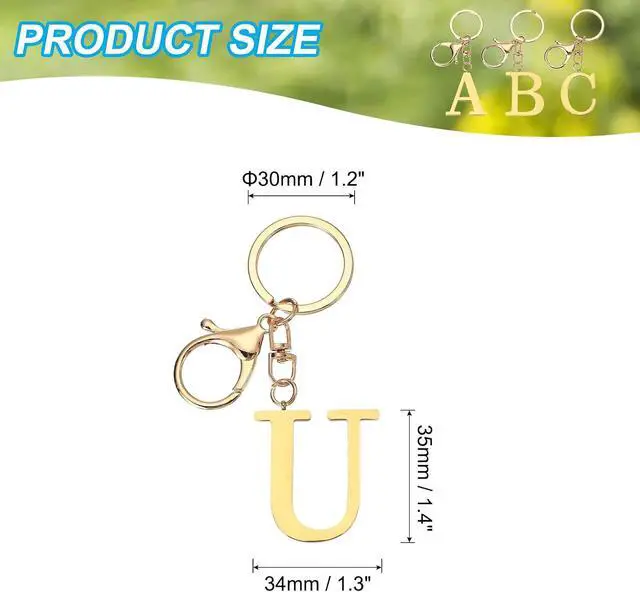 Alt view image 2 of 7 - PATIKIL Initial Letter Key Chain, Letter A-Z Keychain Initials Keyring Cute Metal Alphabet Keyrings for Handbags