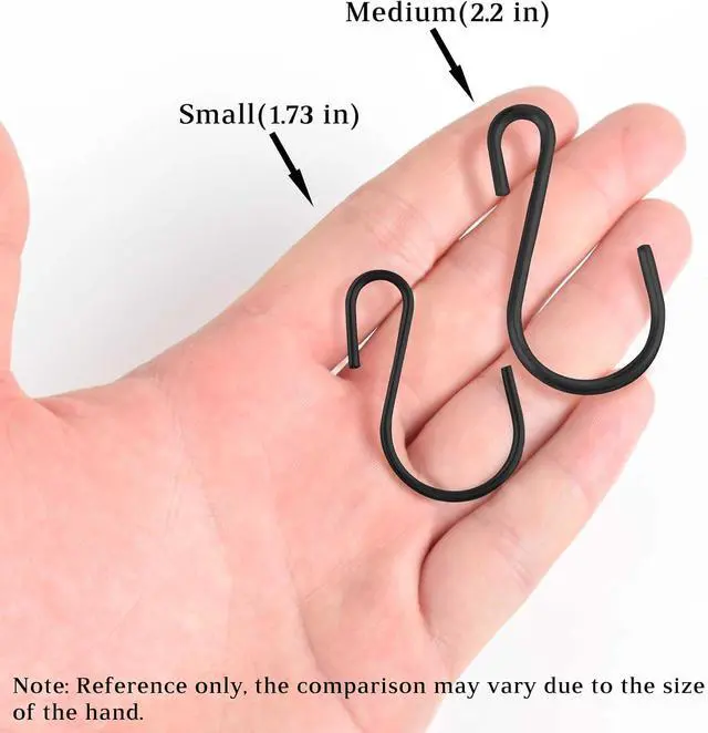 Alt view image 5 of 5 - Yikla S Hooks for Hanging Plants, Clothes, Black S Shaped Hooks Made of Metal Iron, Heavy Duty S-Hooks, 30 Pack