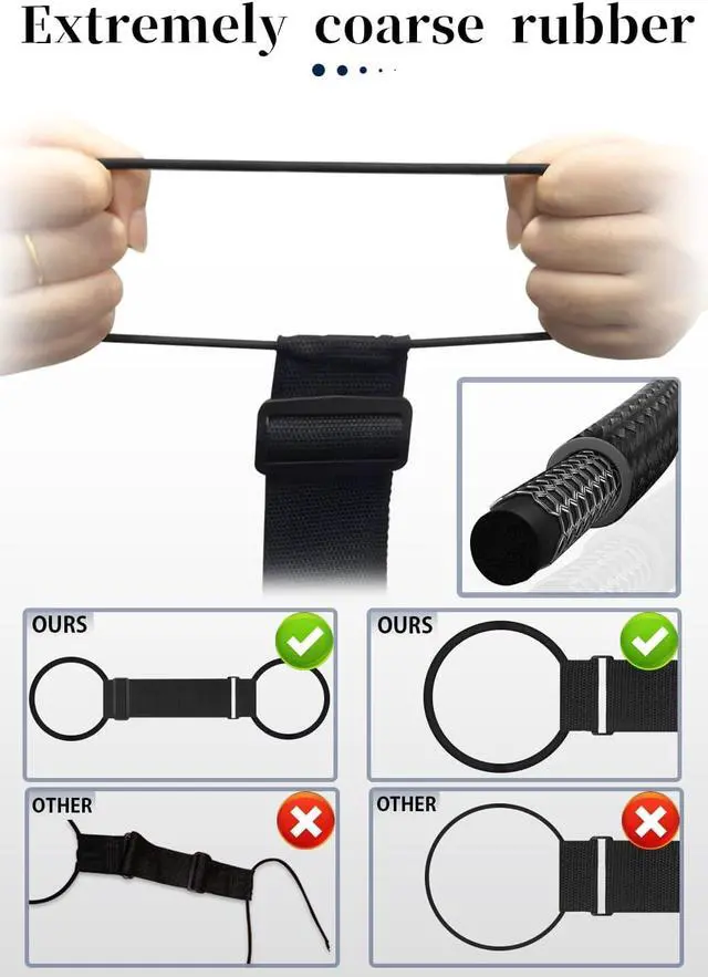 Alt view image 5 of 7 - 2Pcs Luggage Straps Bag Bungee Luggage Straps Suitcase Adjustable BeltAdd a Bag Easy to Travel Suitcase Elastic Strap Belt Luggage Accessories(Black-2Pcs)