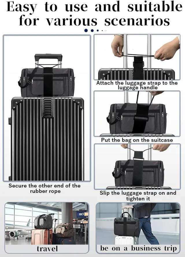 Alt view image 7 of 7 - 2Pcs Luggage Straps Bag Bungee Luggage Straps Suitcase Adjustable BeltAdd a Bag Easy to Travel Suitcase Elastic Strap Belt Luggage Accessories(Black-2Pcs)