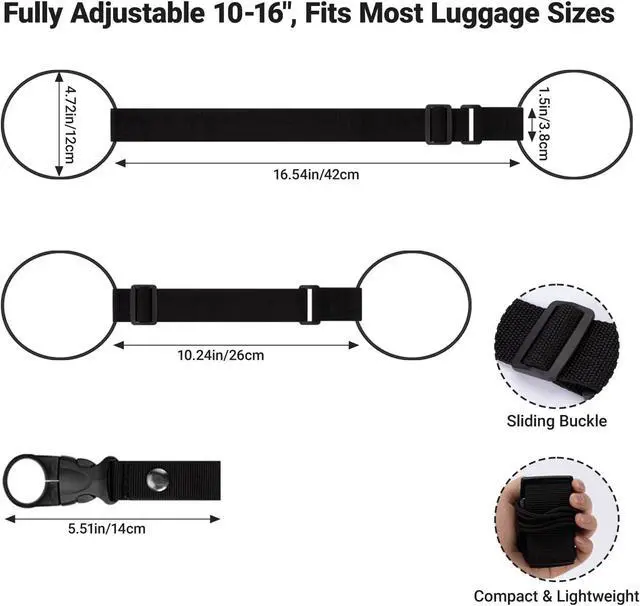 Alt view image 3 of 7 - 5 Pcs Luggage Straps for Multiple Suitcases | Luggage straps Tsa Approved, Adjustable Elastic Design, Anti-Slip Buckle & Cup Clip for Connecting Suitcases and Bags Stably