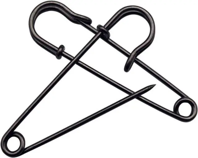 Main image of 15-Pack 2" Heavy Duty Black Steel Safety Pins for Clothes & Crafts | Heavy-duty black steel 2" pins with sharp tips. Secure hold for clothes, leather, canvas & blankets. Rust-resistant & safe