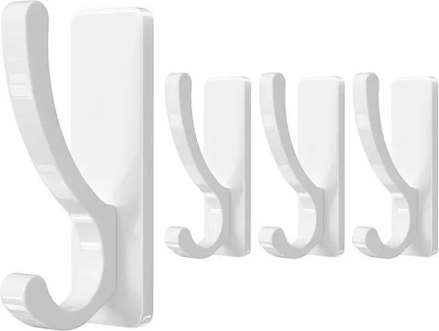Alt view image 7 of 7 - pickpiff Adhesive Wall Hooks for Coat/Towel, Hold 13LB, White 4 Pack | Hooks for Wall No Damage,Towel Hanger for Bathroom,Heavy Duty Stick On Hook for Closet,Door,for Purse,Bag,Clothes, Backpack