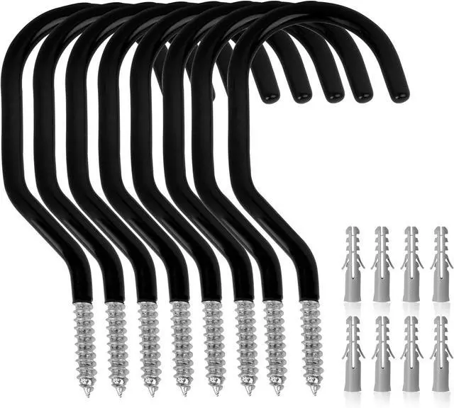 Main image of GURADESIGN 8-Pack Heavy Duty Bike Hook, Loading Capacity 100 LBS, 6 inch, Bike Hooks for Garage Wall and Garage Ceiling