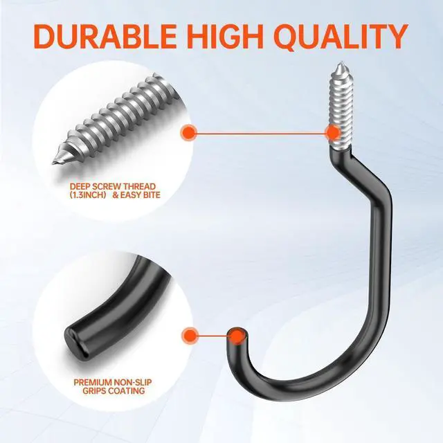 Alt view image 3 of 7 - GURADESIGN 8-Pack Heavy Duty Bike Hook, Loading Capacity 100 LBS, 6 inch, Bike Hooks for Garage Wall and Garage Ceiling