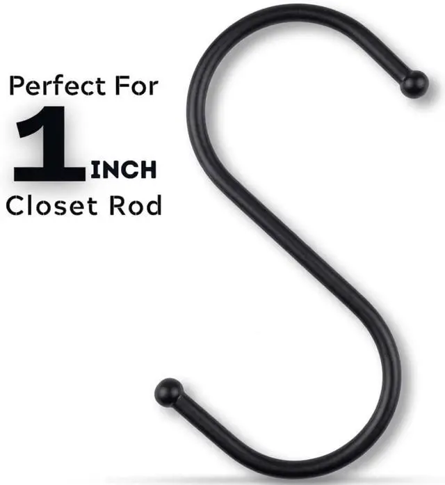 Alt view image 2 of 7 - 30 Pack Black S Hooks for Hanging Plants, Metal Hooks for Hanging, S Hooks for Hanging Heavy Duty, Durable S Shaped Kitchen Hooks for Kitchenware, Pots, Utensils, Clothes & Bags